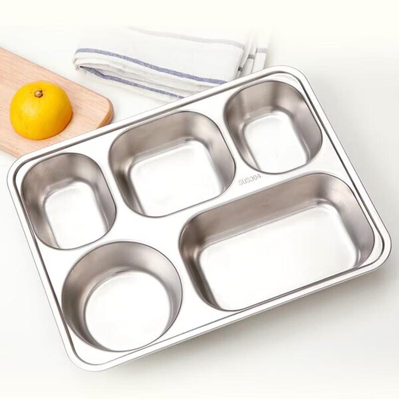 MAXCOOK 304 Stainless Steel Large Divided Dinner Plate