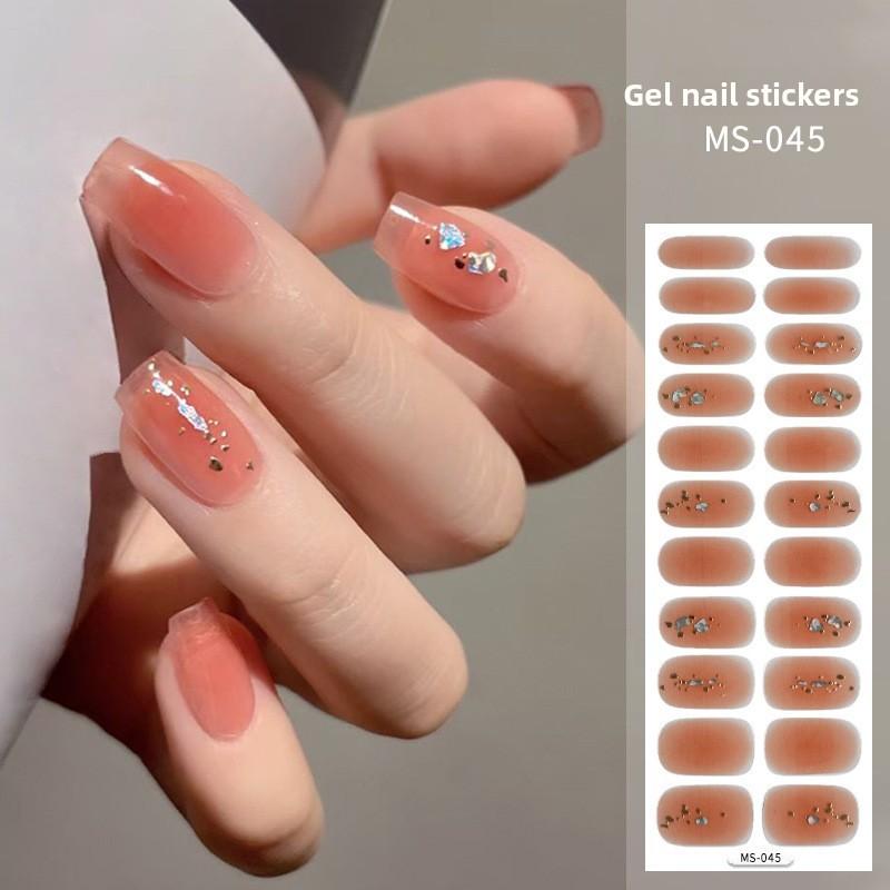 Neue glitzernde ultradünne Nagelaufkleber einfarbig wasserfest Ölfilm Nagelaufkleber