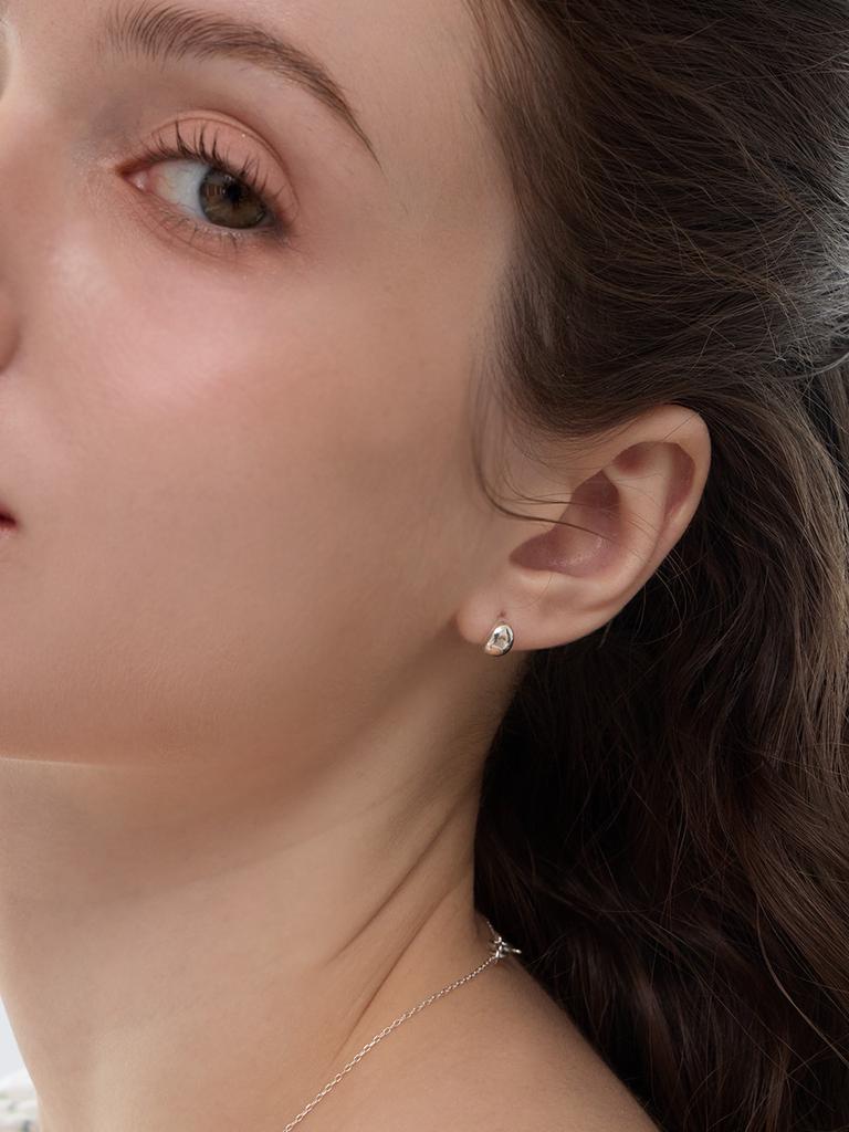Lucore Silver 925 Modern Curved Volume Silver Earrings