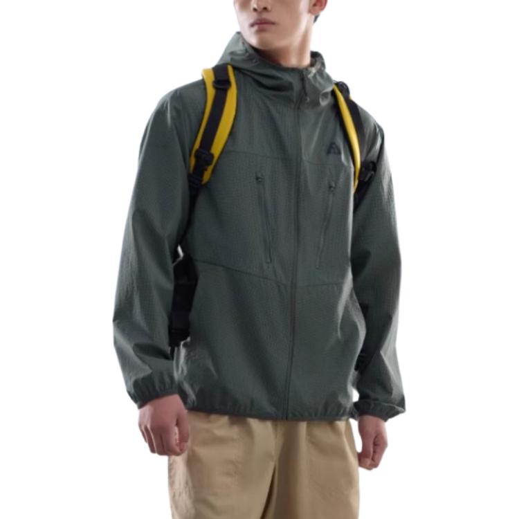 Anta Comfortable Outdoor Series Simple Hooded Loose Zipper Jacket Men Jackets Seaweed-Green 952526604-5