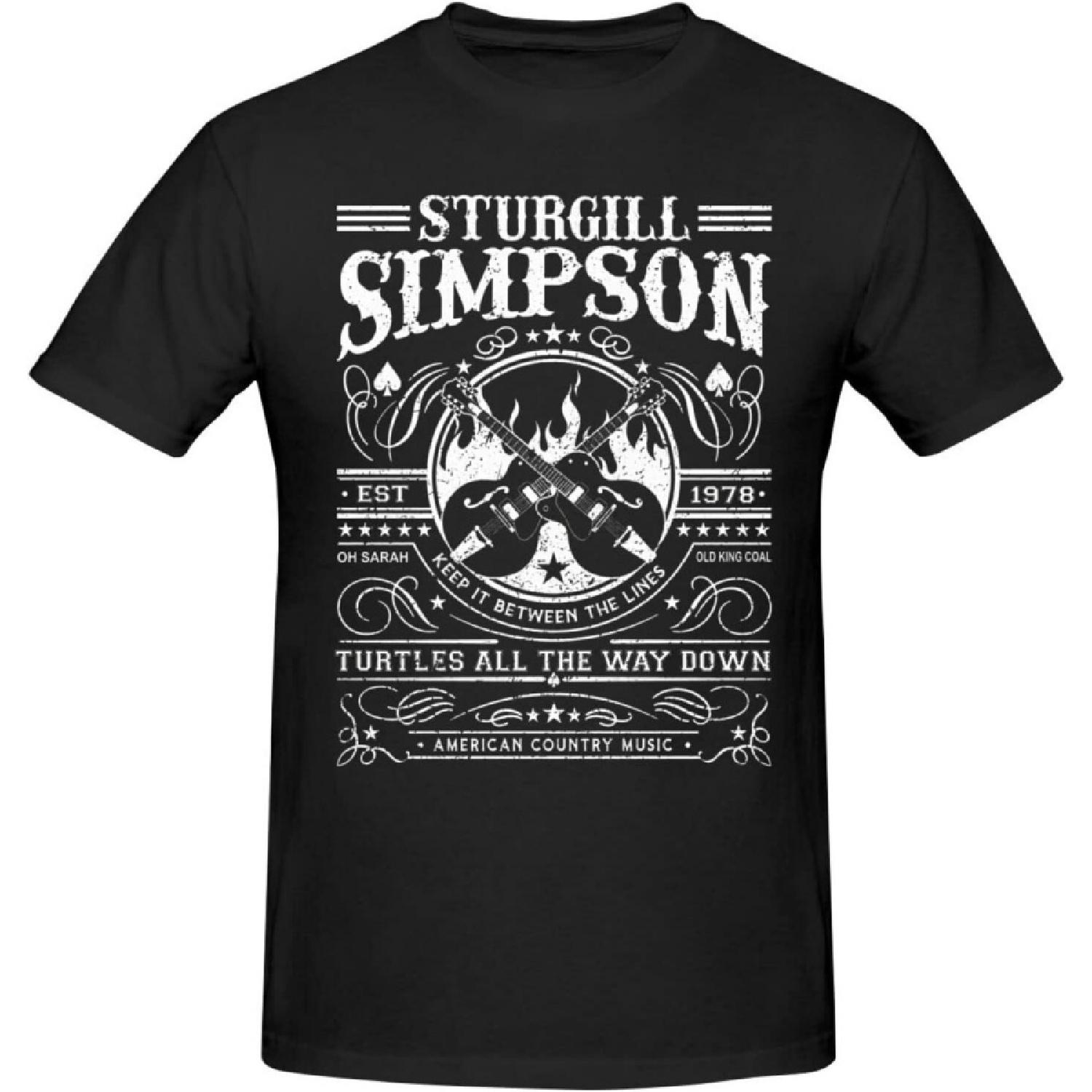 

Sturgill Music Simpson Shirt Men s Personalised Short Sleeve T Shirt Fashion Graphic Tees Cool Casual Tops Black(6) XXXXXL чорний