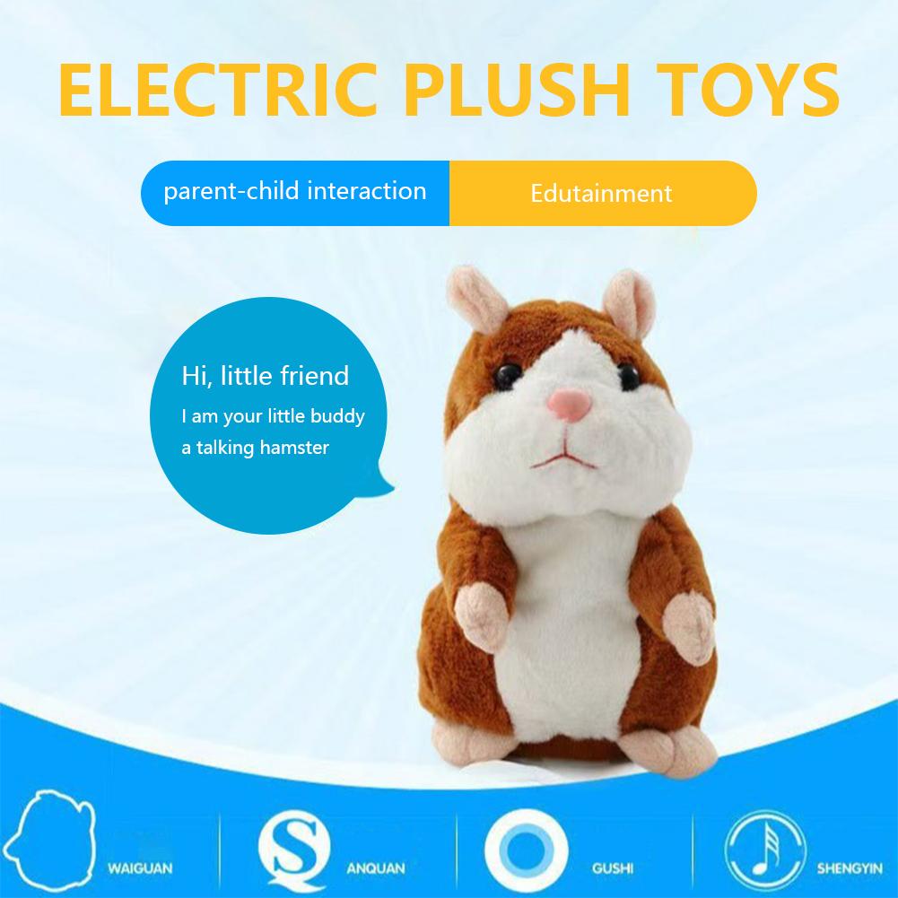 Electric Hamster Plush Toy Lovely Talking Hamster Doll Imitate Your Voi And Nod To Soothe Accompany Kids Gift