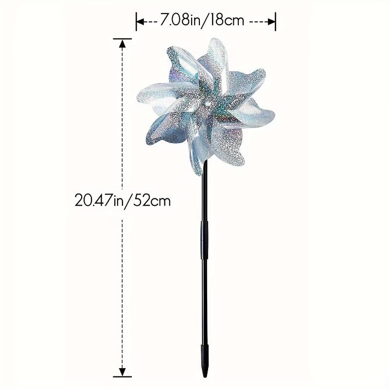 6pcs Shiny Windmill Garden Decor, Bird Protection for Yards, Farms and Balconies, for Vegetable Gardens and Outdoors