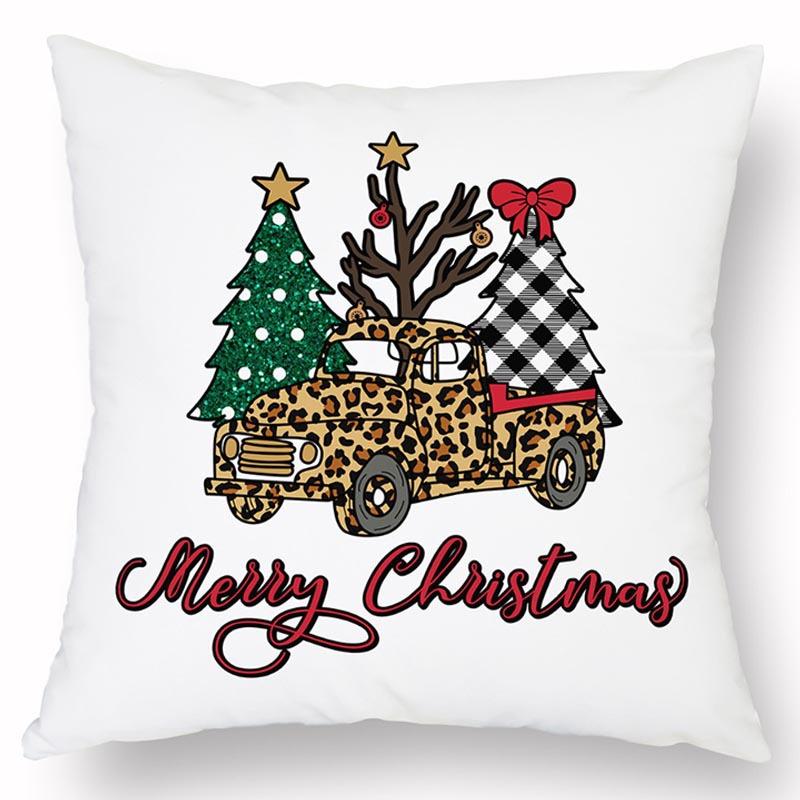 Νέα Χριστουγεννιάτικη Λινή Τυπωμένη Μαξιλαροθήκη Σπίτι Καναπές Σαλόνι Διακοπές Ανθεκτικό στη Βρωμιά Μαξιλάρι