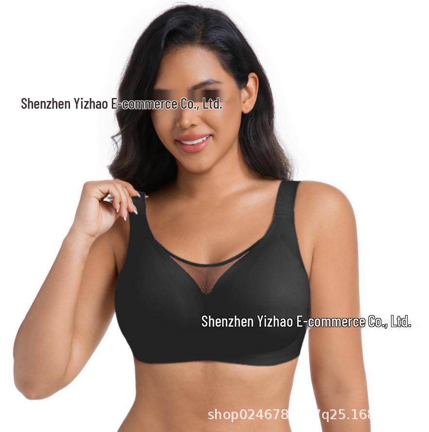 Plus Size Women's Wire-Free Bra with Side Support and Anti-Sagging Features