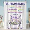 Sunflowers Lavender Shower Curtains Green Plants Popular Flowers Small White Daisy Butterflies Hanging Curtains Bathroom Decor