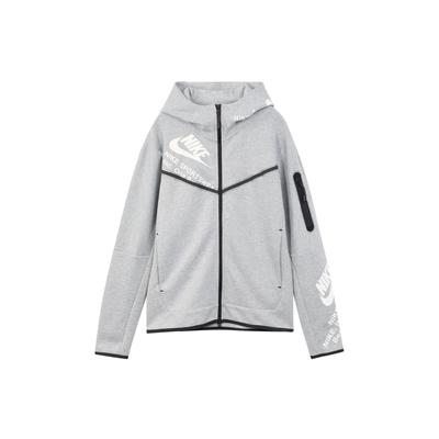 Bedruckte Kapuzen-Sweatshirtjacke mit durchgehendem Reißverschluss für Herren Oberbekleidung Grau DM6475-063