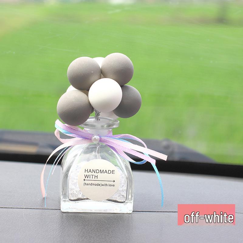 Macaron Glass Car Perfume Ornament with Colorful Confession Balloon Design
