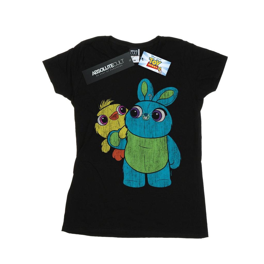 Disney Womens/Ladies Toy Story 4 Ducky And Bunny Distressed Pose Cotton T-Shirt