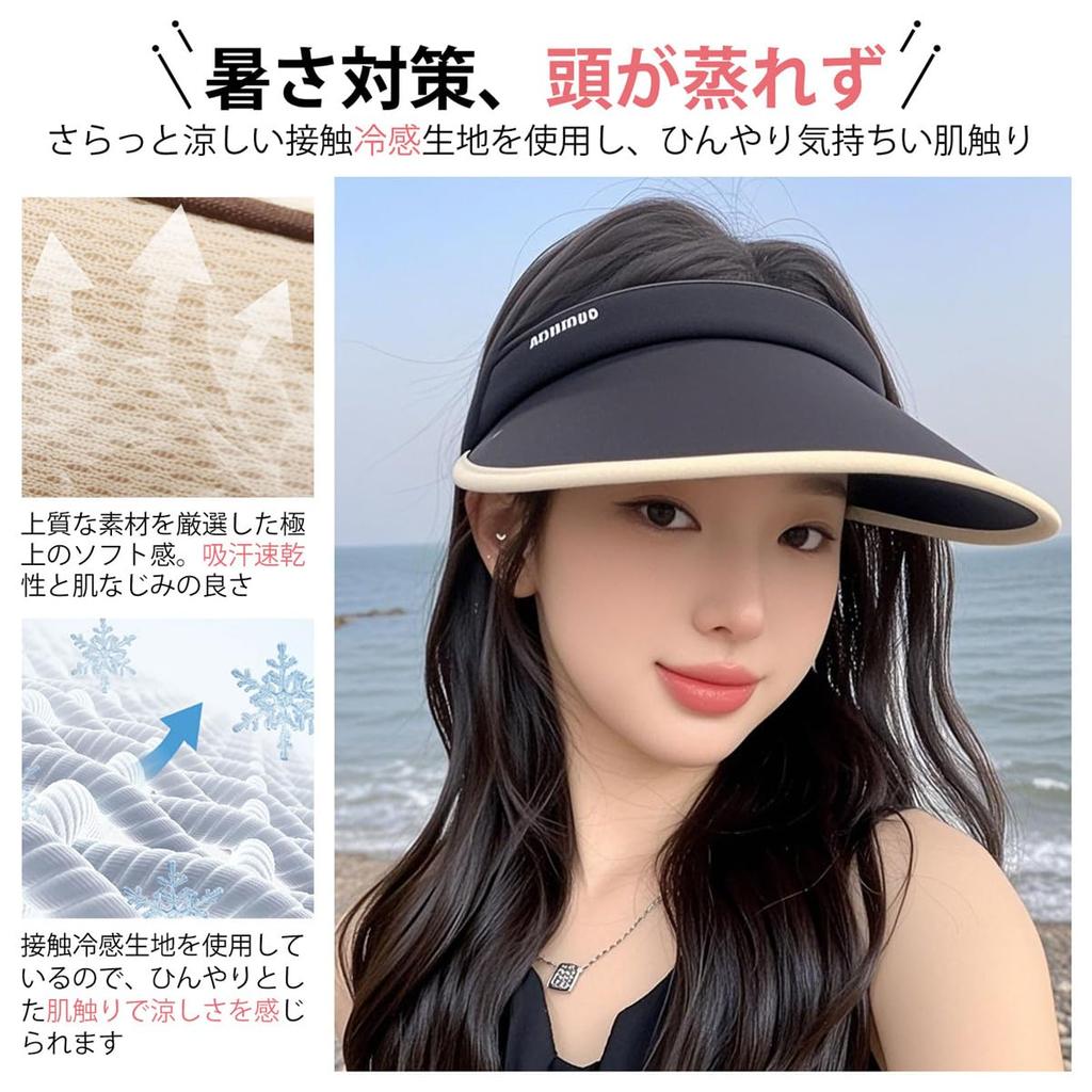 Sun Visor for UV Cool To the Sun Sweat Small Sun Does Not Fly Summer Number [Lhyxuuk] Women, Protection, Touch, Protection, Absorbent, Face, Cap, Hat,