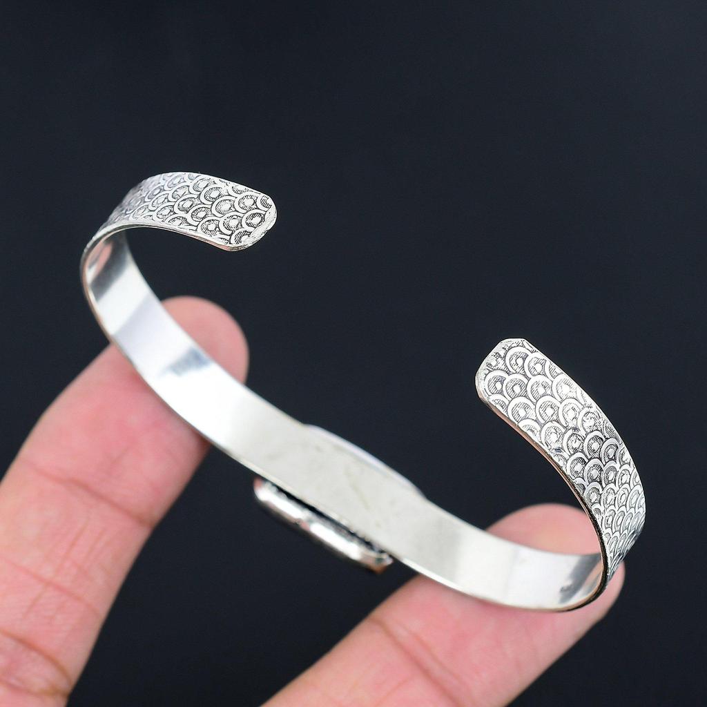 Anniversary Gift For Her Natural Star Amethyst Bangle Adjustable 925 Silver