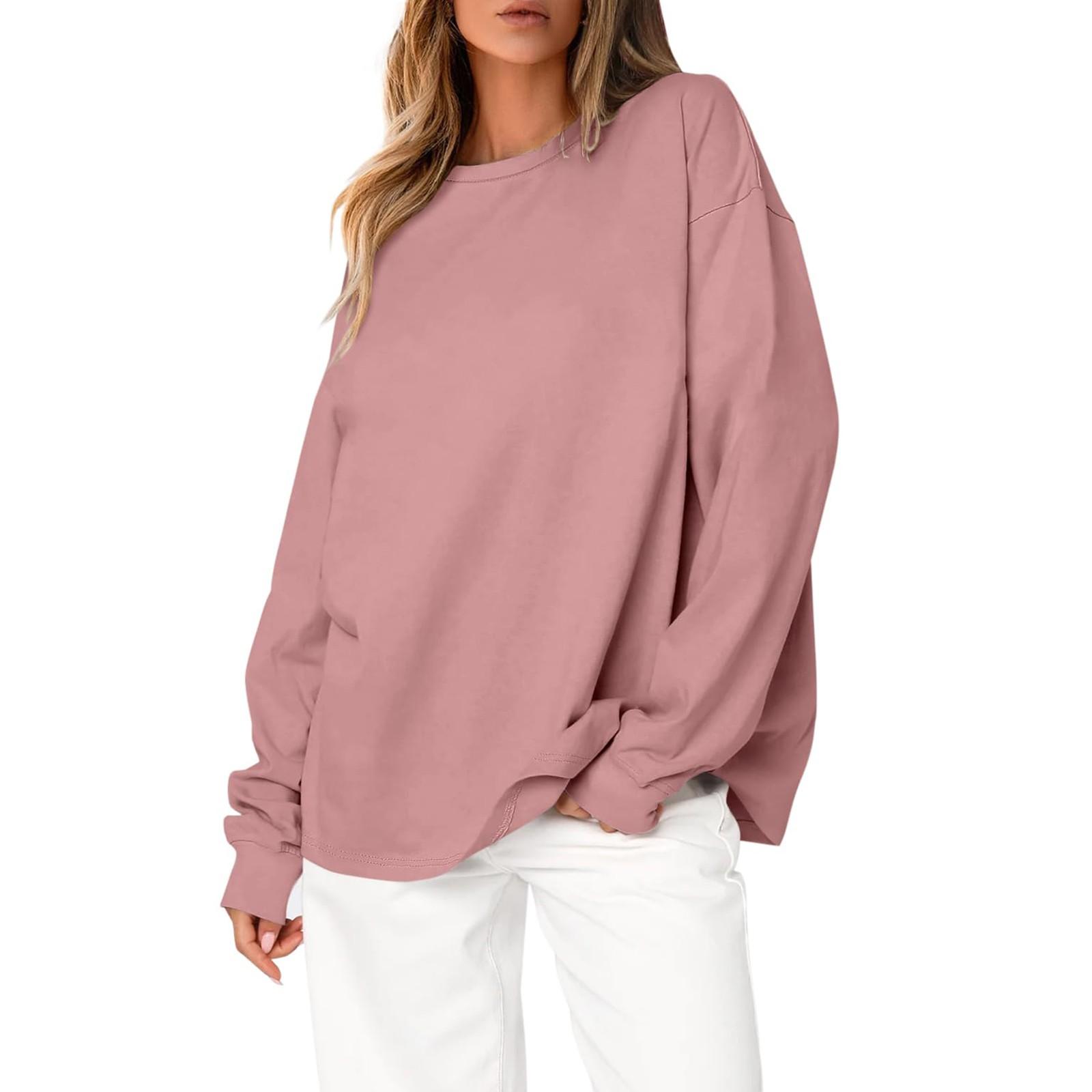 

Женские толстовки с круглым вырезом, свитера, повседневная удобная модная одежда, одежда S розовый