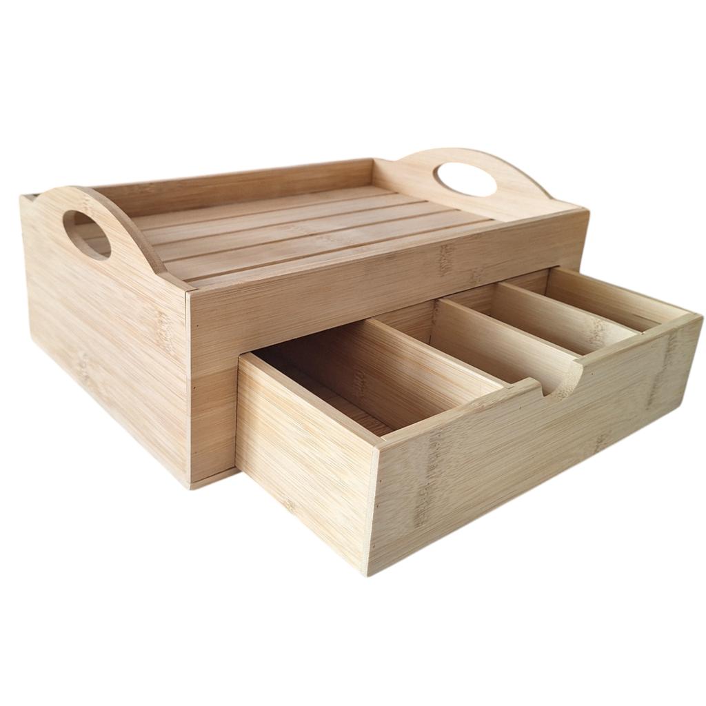 Bamboo Box Organizer Tray Container For Cosmetics Products 7 Pr`Egrody