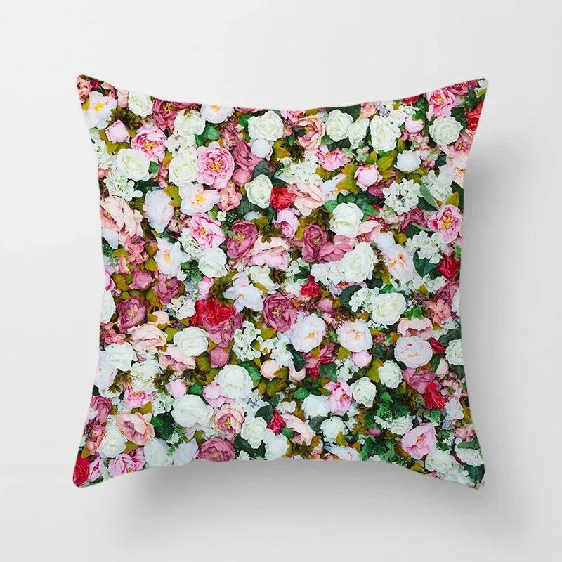 Home Decor Flowers Sunrise Sunset Field Print Pillow Cover Sofa Bedside Car Office Seat Cushion