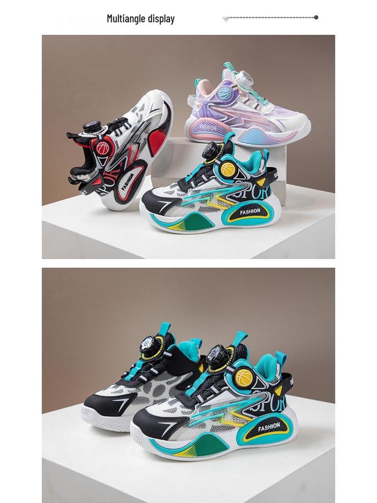 2025 Autumn/Winter Kids' Basketball & Running Shoes - Soft Sole, Breathable, Casual Sneakers for Boys & Girls