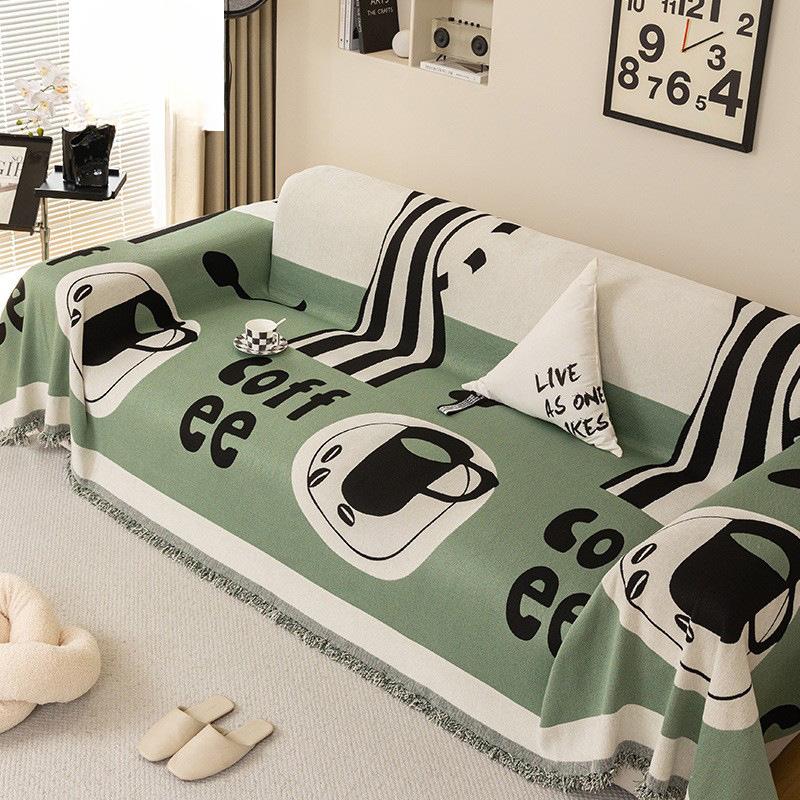 

Чехол для дивана с рисунком, полотенце, устойчивое к царапинам, в стиле Ins, четыре сезона, универсальный, всеобъемлющий, нескользящий чехол для дивана, универсальный пылезащитный чехол 180-130cm
