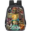 Ruime rugzak met Zelda-thema voor kinderen, lichtgewicht en ergonomische schooltas
