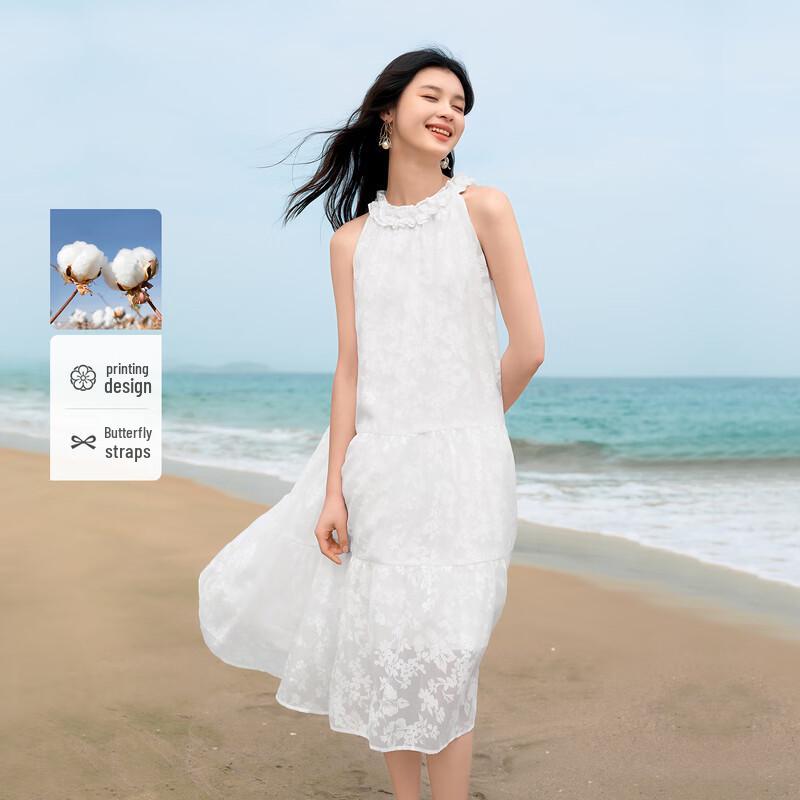 

Autumn Water Elegant Halterneck Bowknot Dress M