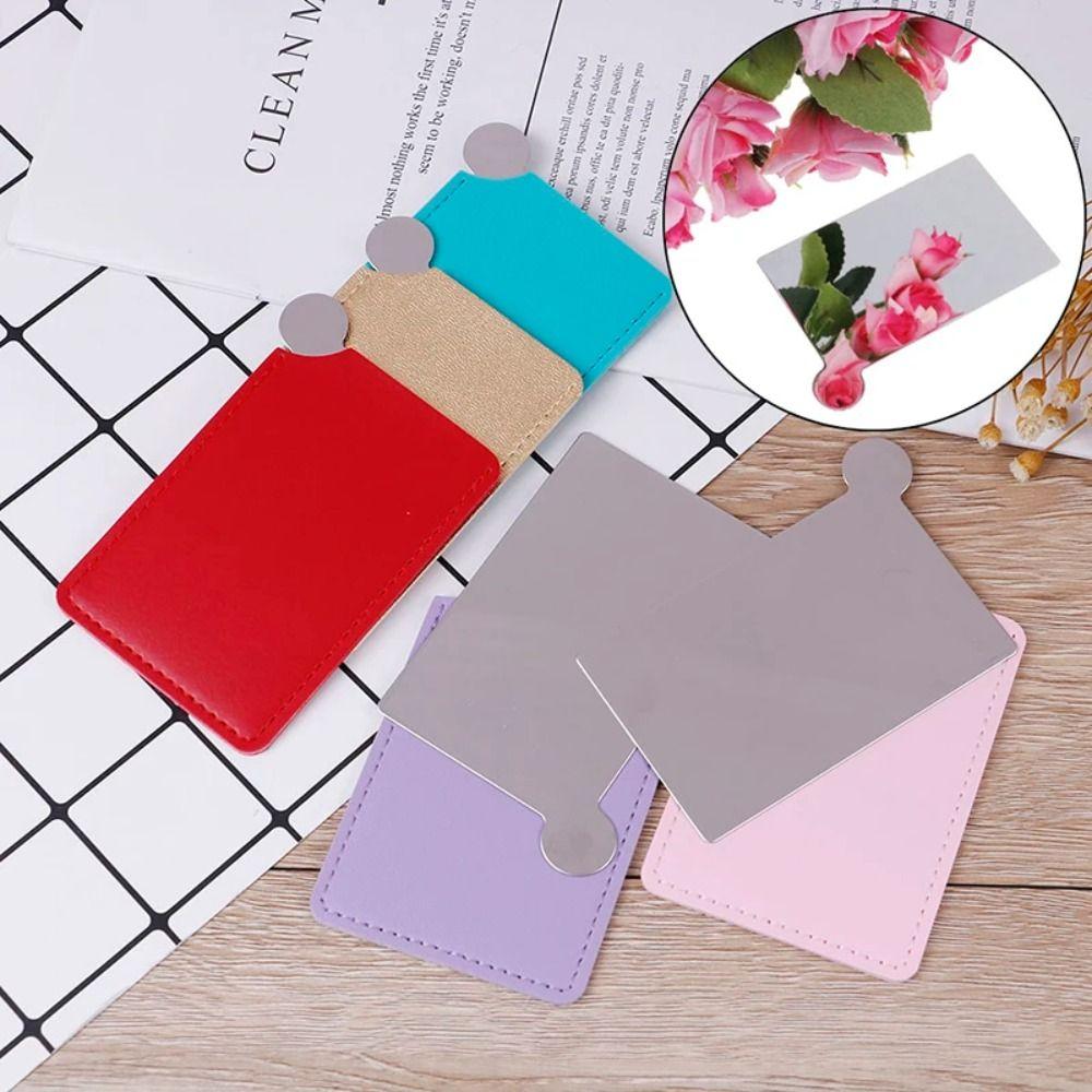 Portable Stainless Steel Cosmetic Mirror Stainless Steel Pocket Make Up Mirror Girl Lady