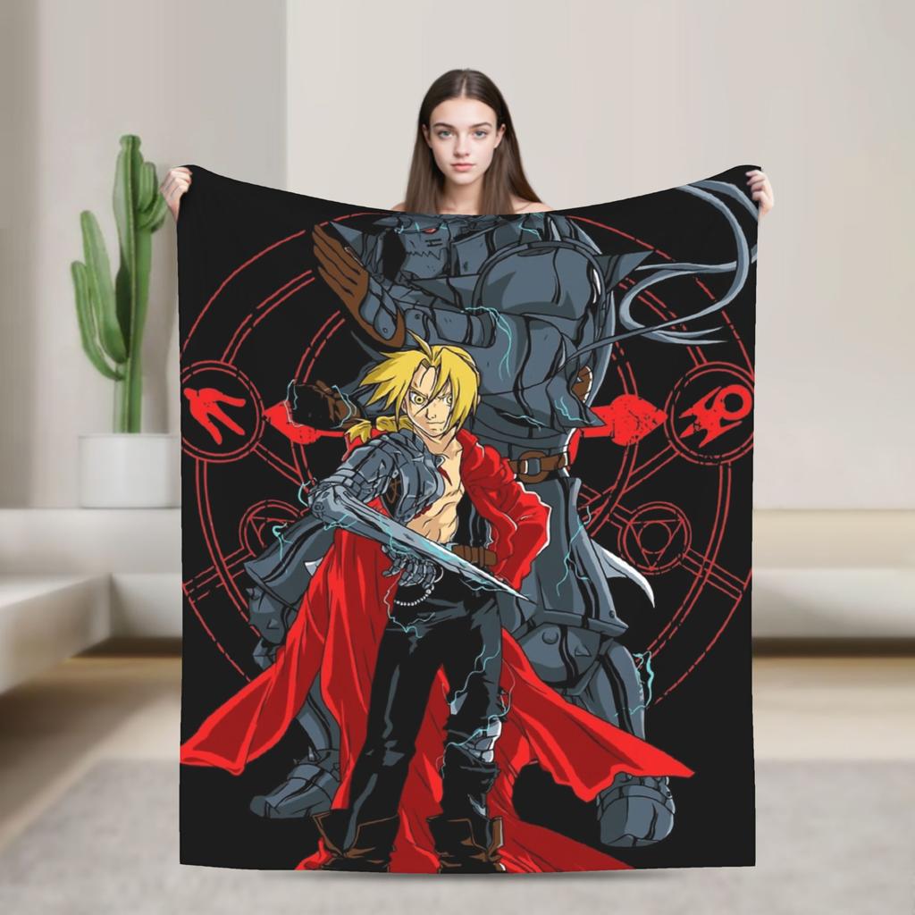 Fullmetal Alchemist  Super Soft Blankets  Girls Boys Plush Bedding Throws Pattern Couch Chair Flannel Bedspread Sofa Bed Cover