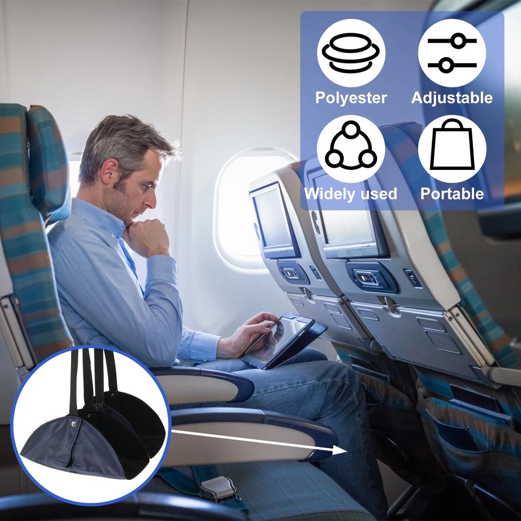 2Pcs Portable Foot Hammock Suspended Adjustable Travel Hammock Office Desk Foot Rest with Storage Bag Car Airplane Foot Hammock