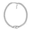 DIESEL Stainless Steel Chain 450mm Stainless No Silver D Logo DX1412040 All-Gender Necklace, Length + 50mm, Width 38mm, Height 19.6mm, Steel,