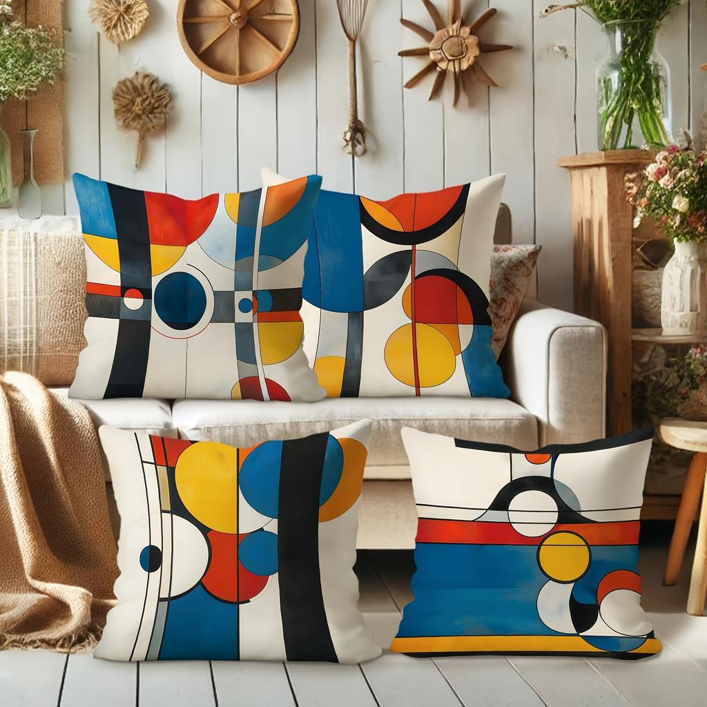 1/4pcs Mid Century Modern Geometric Abstract Throw Pillow Covers Cushion cover