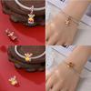 Original Copper Red New Year God Wealth Firecracker Pendant Gold Coin Beads Fit Bracelet Women Diy Gift Accessory