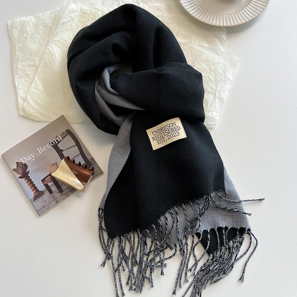 Two-sided Cashmere Shawl Warm Winter Long Shawl Simple Imitation Wool Scarf  Girl