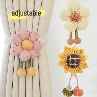 Cute Cartoon Sunflower Curtain Tiebacks Decoration Straps