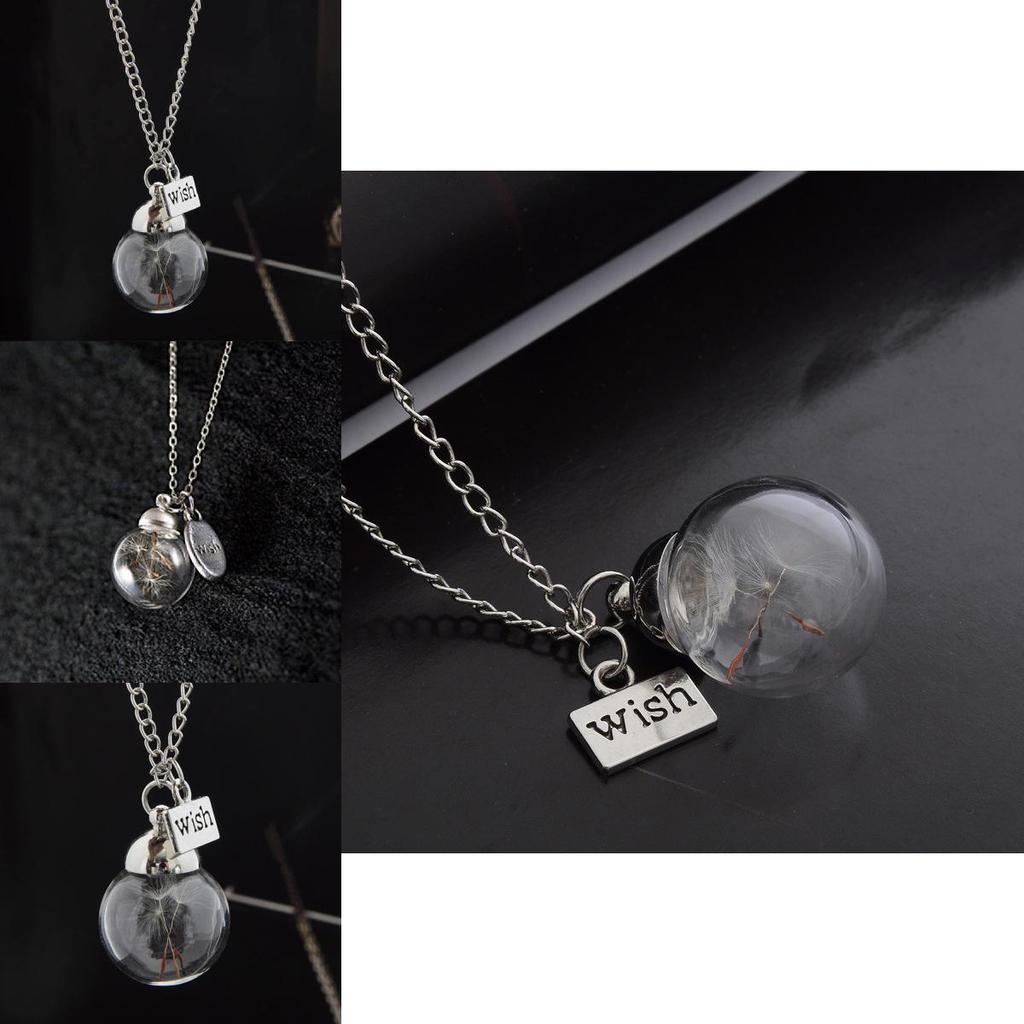 Elegancka Kryształowa Szklana Kopuła Ręcznie Robiony Naszyjnik z Dmuchawcem DIY na Wyjątkowy Prezent