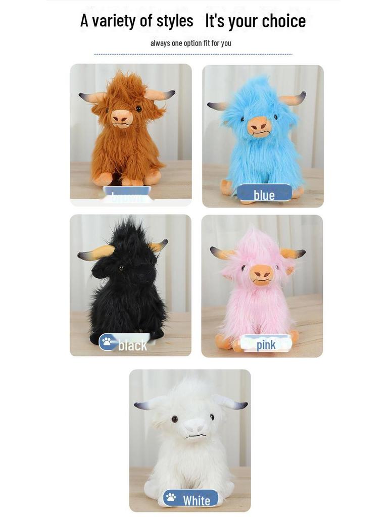 Plüschtier Schottisches Hochlandrind – Langhaariges Kindergeburtstagsgeschenk