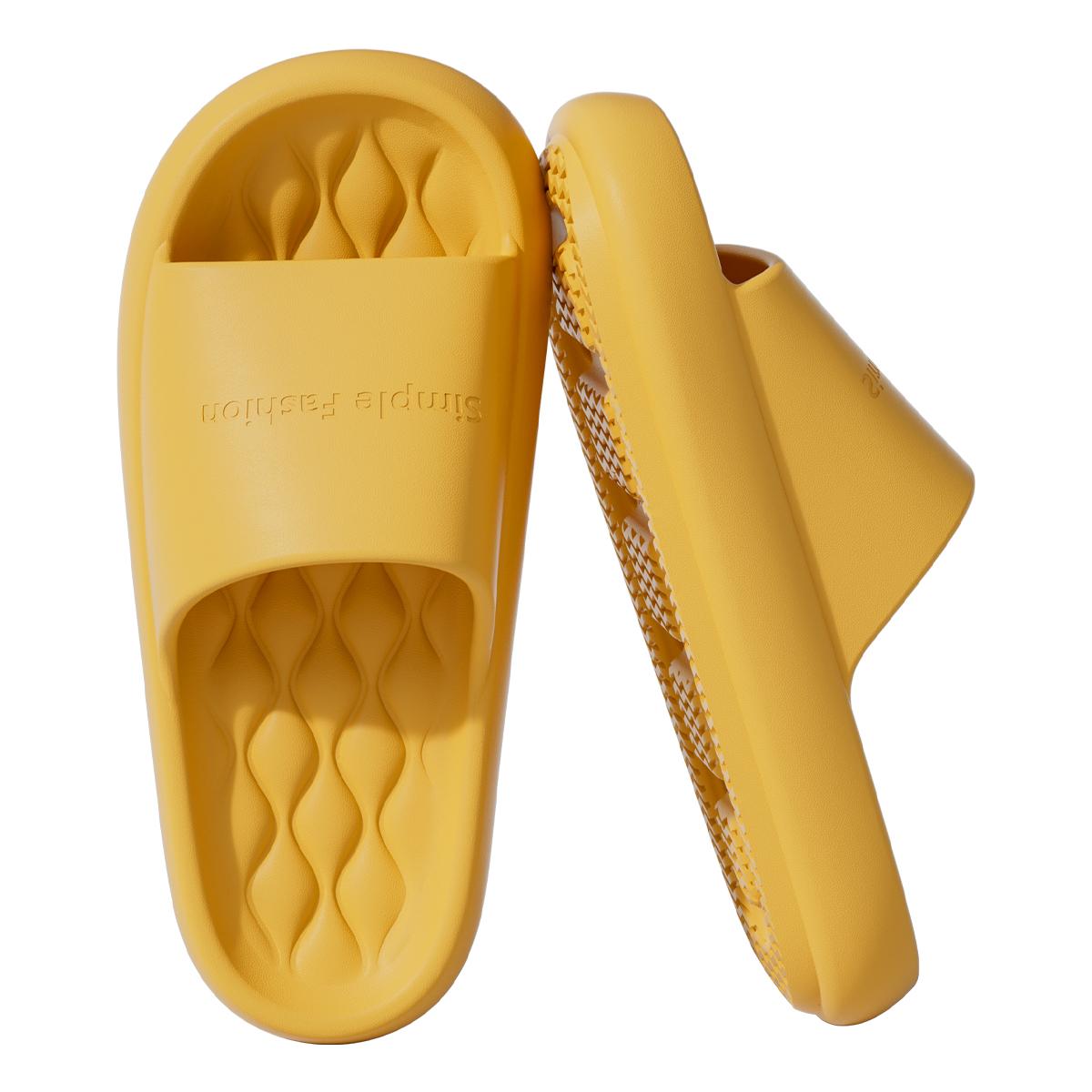 

Женские домашние тапочки на толстой подошве, платформа, пляжные, для дома, модные, удобные, нескользящие, дышащие, легкие, мужские тапочки для ванной 40-41 жёлтый