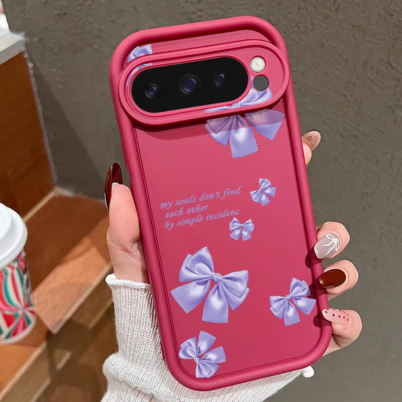 

Для Google Pixel 9 Pro Xl 8 Pro 8a противоударный матовый однотонный цветной узор с бантом силиконовый мягкий противоударный чехол Google Pixel 8A вино красного