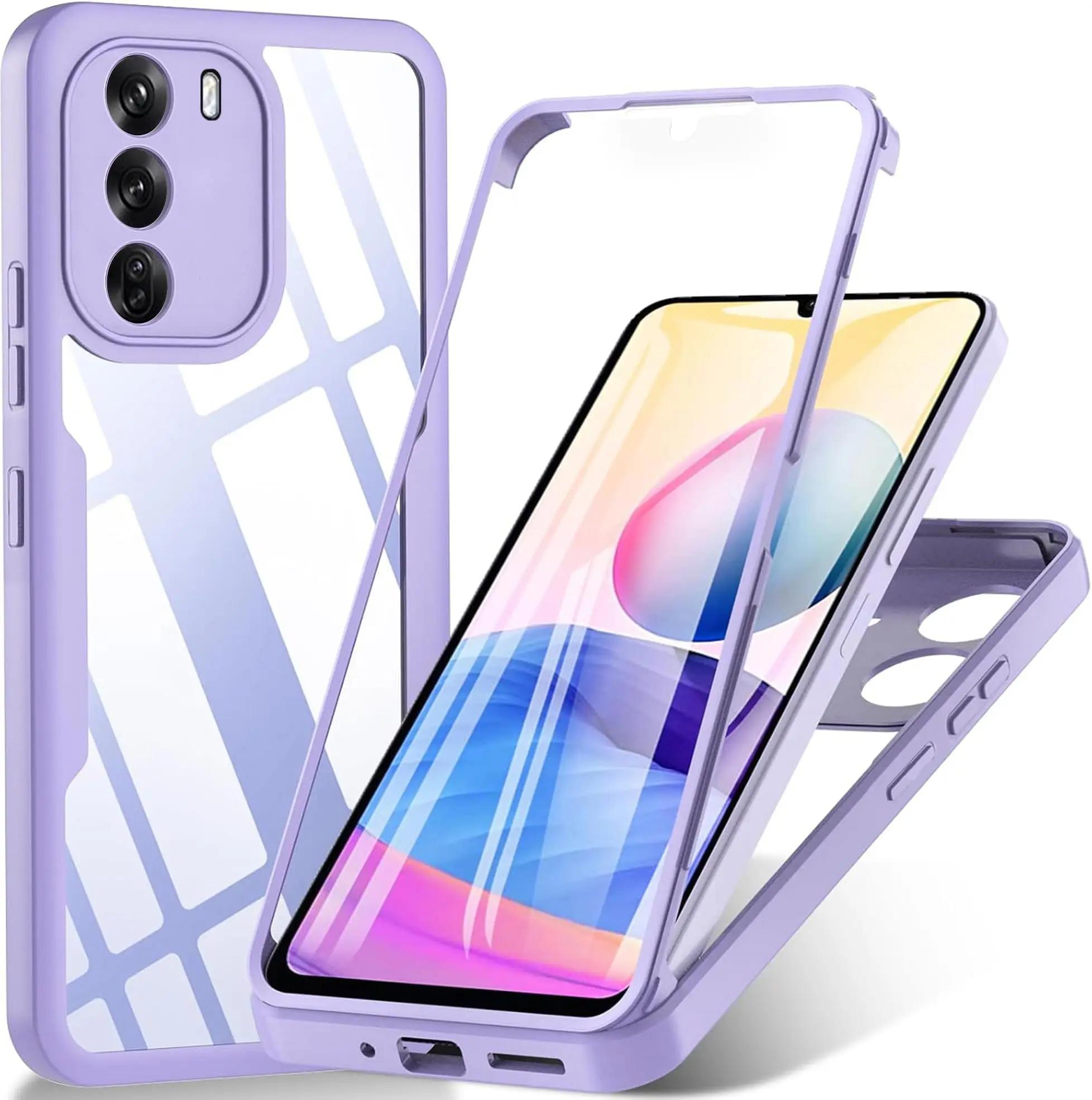 

Чохол 3в1 з повним захистом 360° для OPPO RENO 12 Pro 12F 12FS A3 A3X A40 A40M A60 A79 A96 A76 A36 4G 5G Акриловий+ТПУ чохол для телефону OPPO A40 фіолетовий