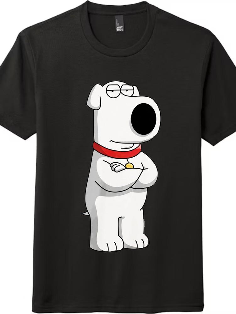 

Family Guy Brian Casual Loose Unisex T-Shirt, Black and White Tee 3XL