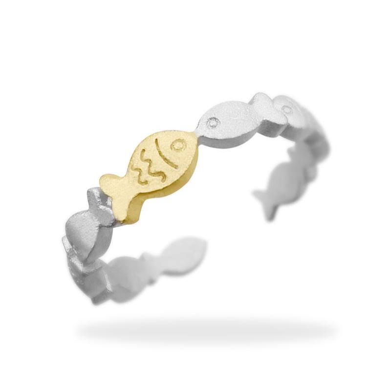 Internet Celebrity Jewelry, Cute Two-Color Fish Women'S Ring, Student Accessories Tail Ring Index Finger Ring