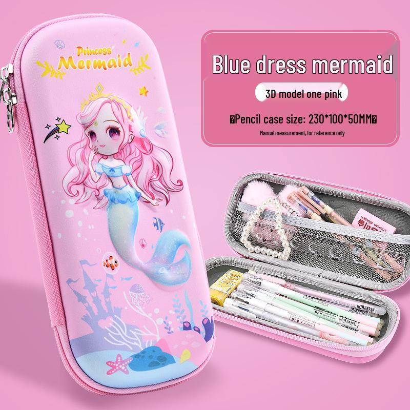 Korean Style 3D Cartoon EVA Pencil Case for Elementary Students - Large Capacity for Boys & Girls