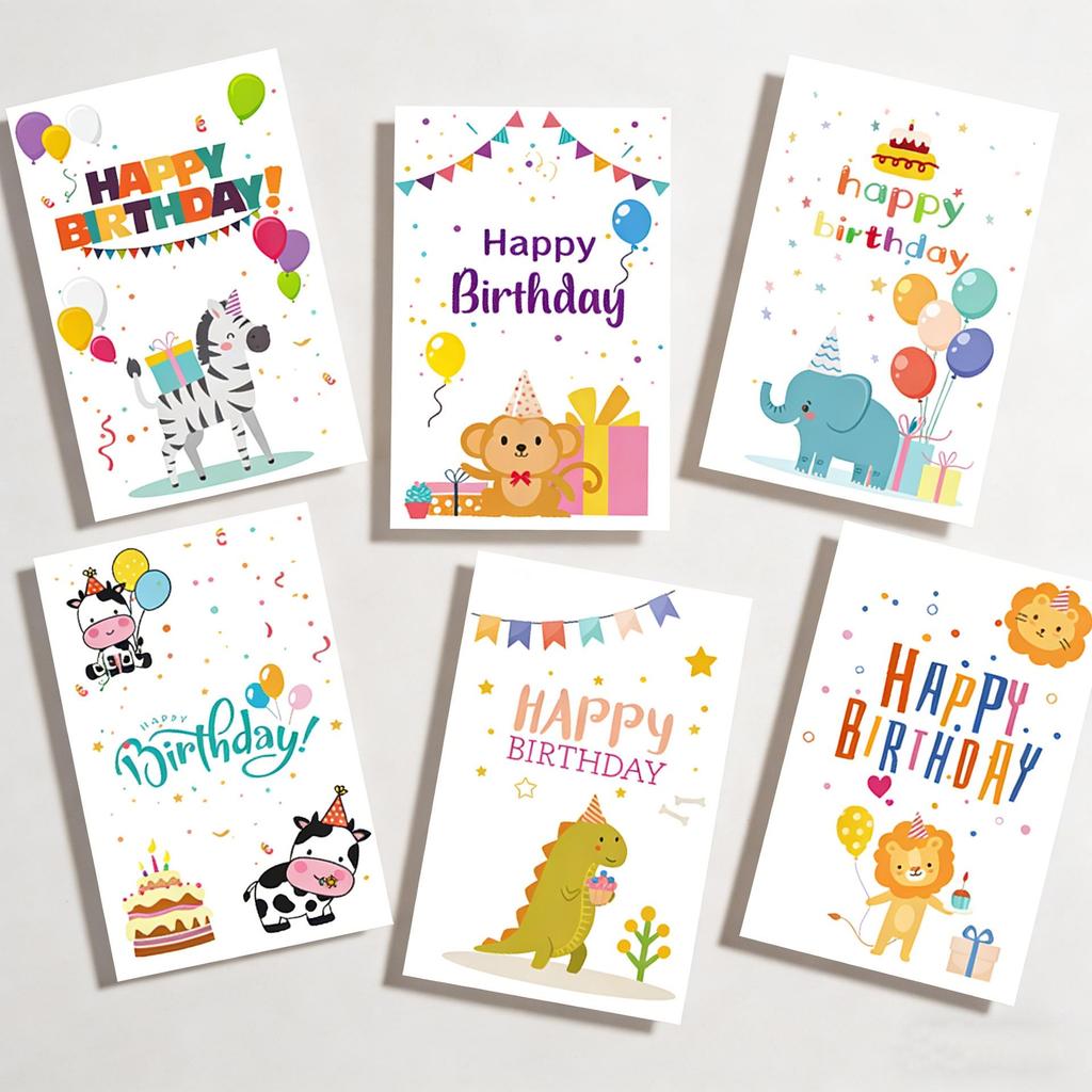 Happy Birthday Card for Kids - English Blessing with Envelope, Party Decoration