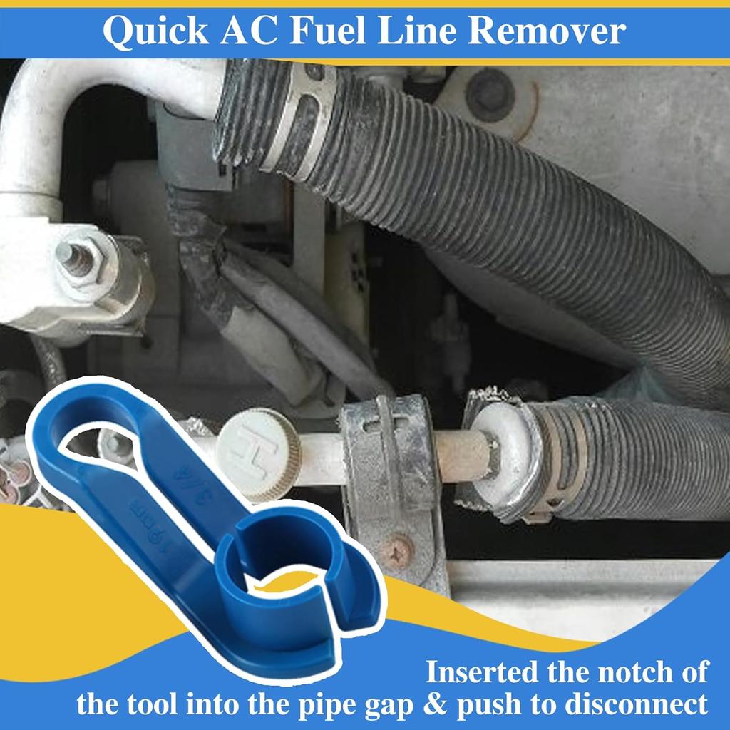 16 Pcs Car Fuel Line Disconnect Removal Tool 1/4 5/16 3/8 1/2 5/8 3/4 7/8 Inch with Valve Core Remover Tool for Quick Release Car AC Fuel Line