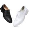 White Three-joint Leather Shoes Men's Groom Best Man Wedding Performance Little White Shoes Three-section Head Black Nurse Little White Shoes