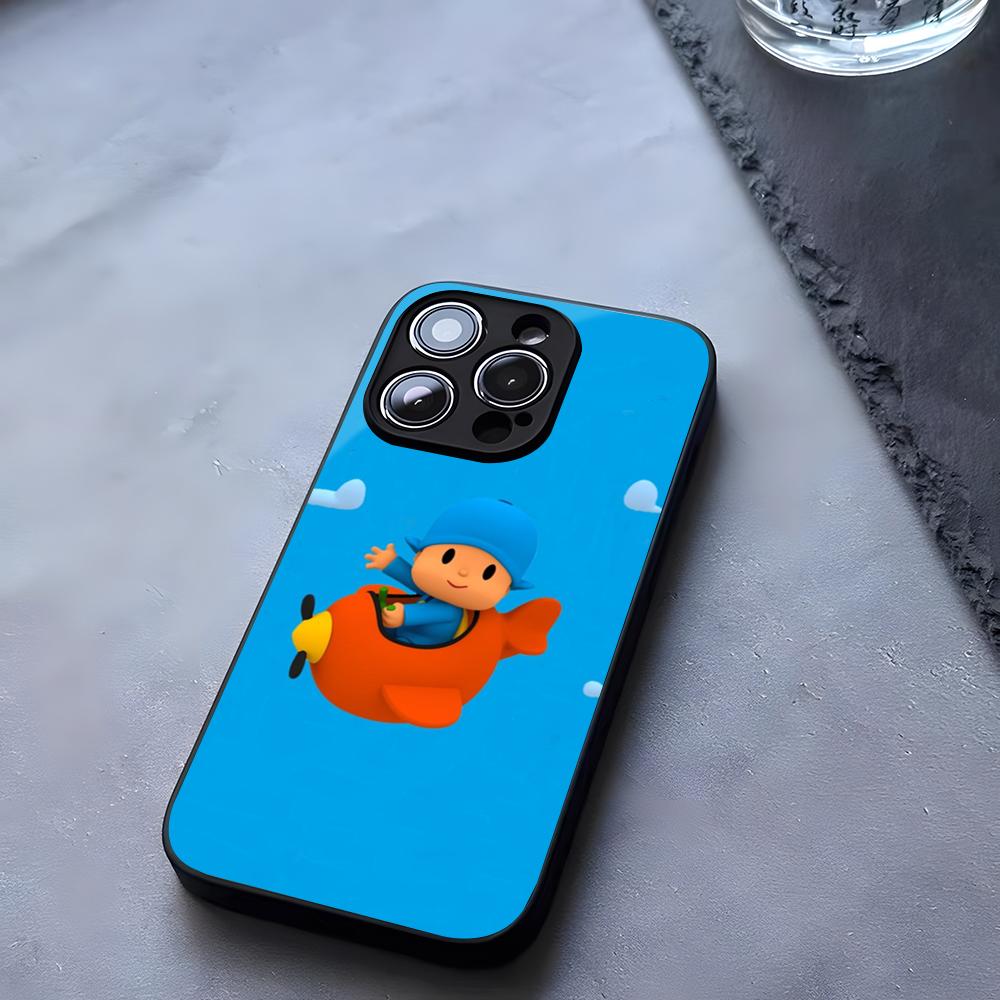 Cartoon P-Pocoyos Cute Phone Case Tempered Glass For IPhone 17 13 14 16 12 15 11 Pro Max Plus Mini X XR SE2020 Coque