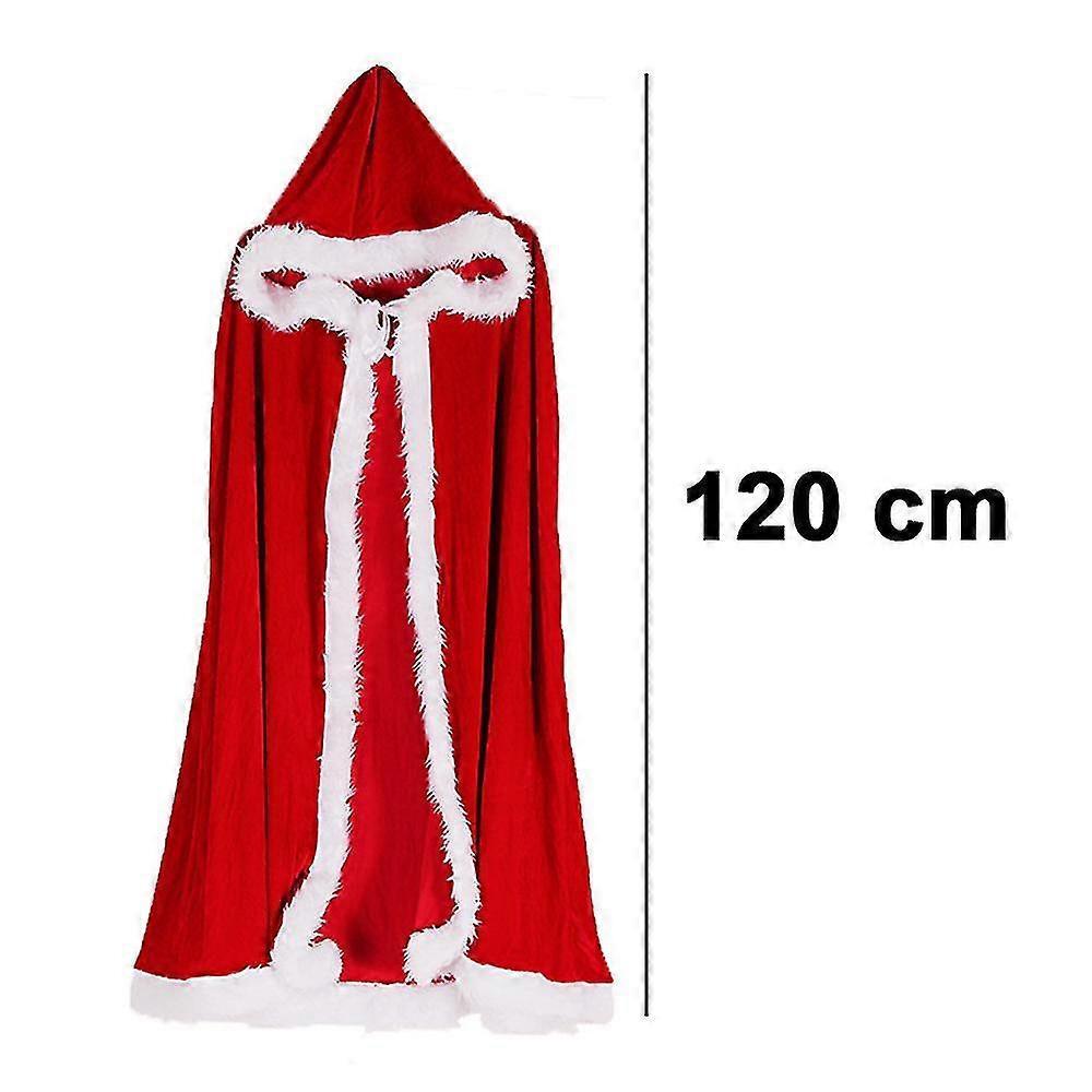 Christmas Halloween Costume Cape Mrs. Santa Claus Christmas Velvet Hooded Cape Robe