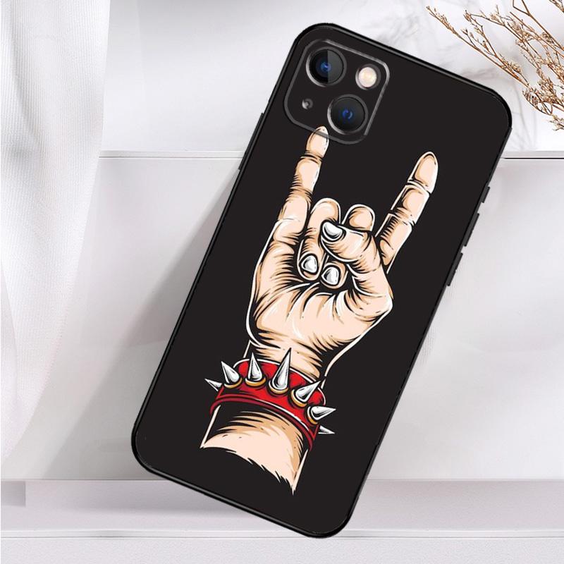 Rock and Roll Skull Shockproof Case For iPhone 17 Pro Max 11 14 15 16 Plus 12 13 Mini 16e 17 Air Phone Cover
