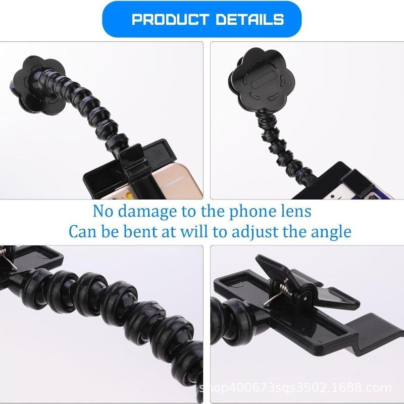 Pet Selfie Stick with Snack Holder 360 Rotation Phone Clip for Dogs Cats Attract Pets Look At Lens One Hand Pet Photography Tool