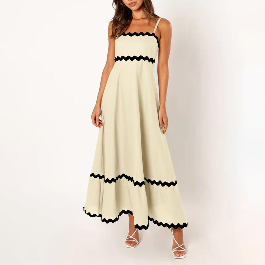 Damenmode Sexy Einfarbig Ärmelloses Kleid Mit Verstellbaren Trägern Trägerlos