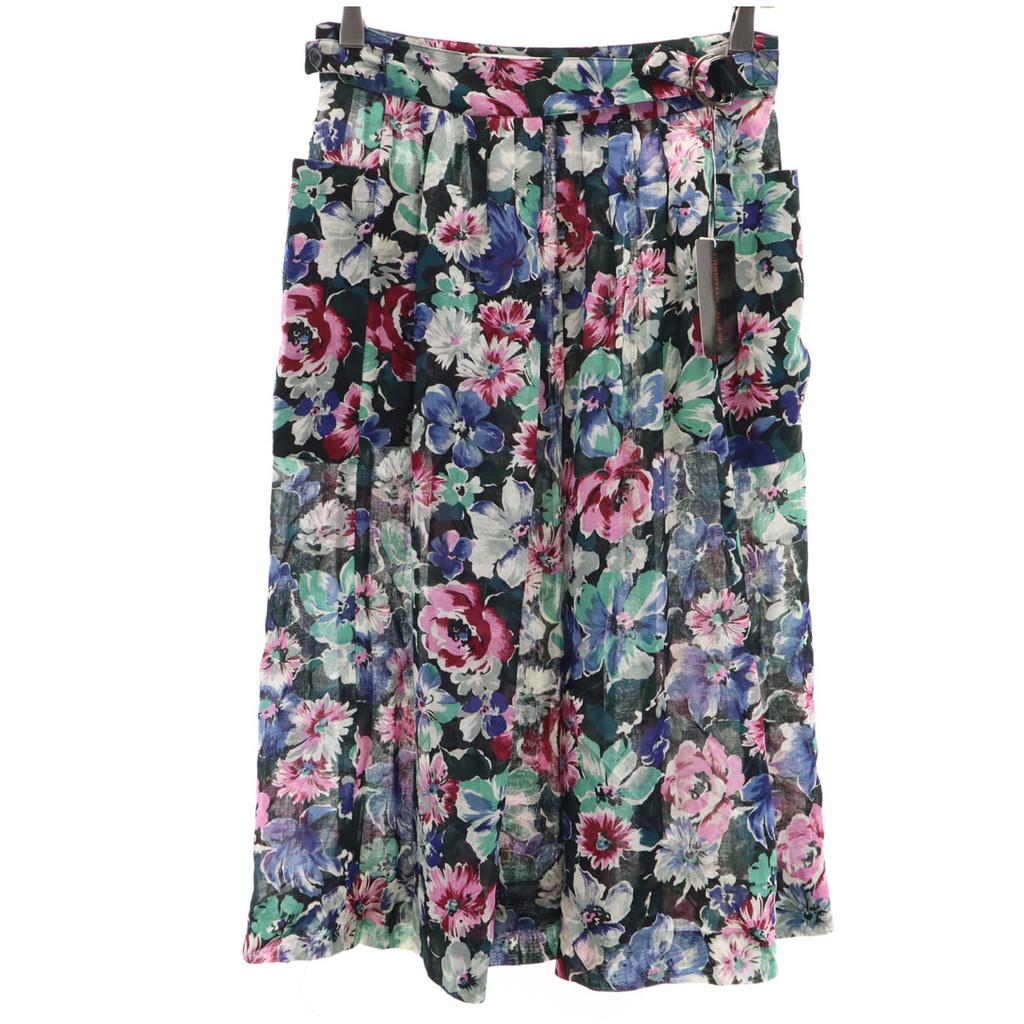 Unused CHRISTIAN AUJARD Floral Long Length Skirt 63 Black Series Women Used