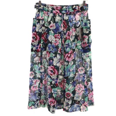 Ungetragen CHRISTIAN AUJARD Floral Langer Rock 63 Schwarze Serie Damen Gebraucht