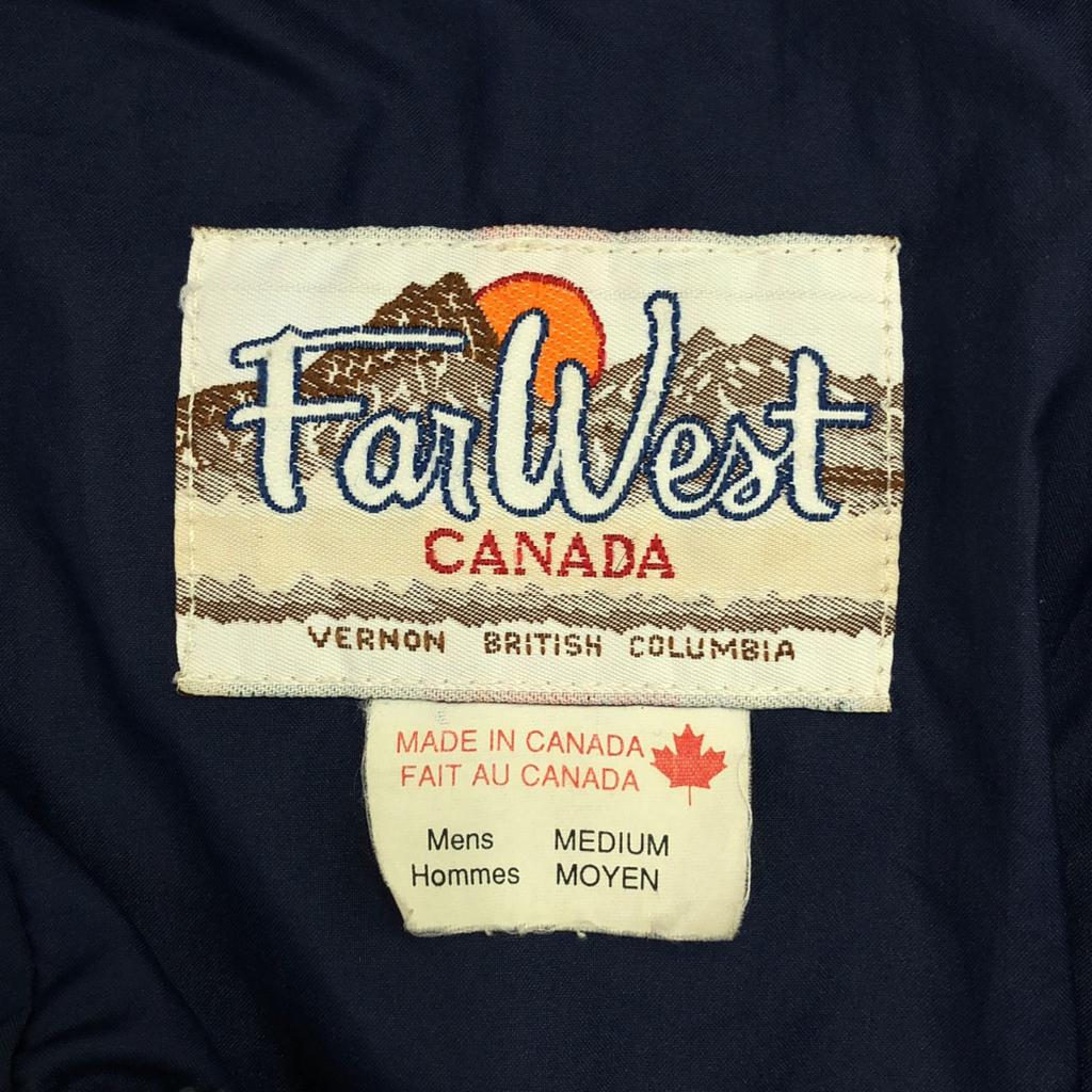 Far West 80s 90s Made In Canada Old Logo Embroidery Nylon Jacket M Green Men's Used
