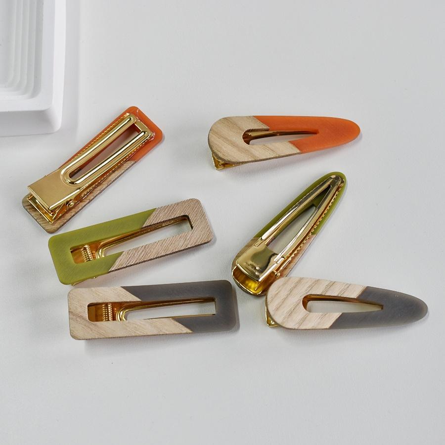 2-piece Women's Color Matching Hollow-out Hairpin Cute Personality Side with Duck Beak Clip Liu Seaside Clip Women's Gift Hairpi